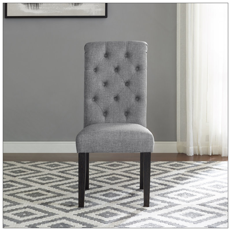 Ensemble de salle à manger Leviton, 7 pièces : table, 6 chaises, Gris