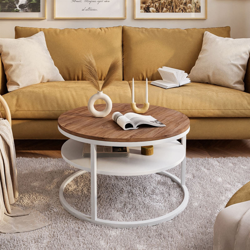 Guarascio Coffee Table with Storage, White, Stirling