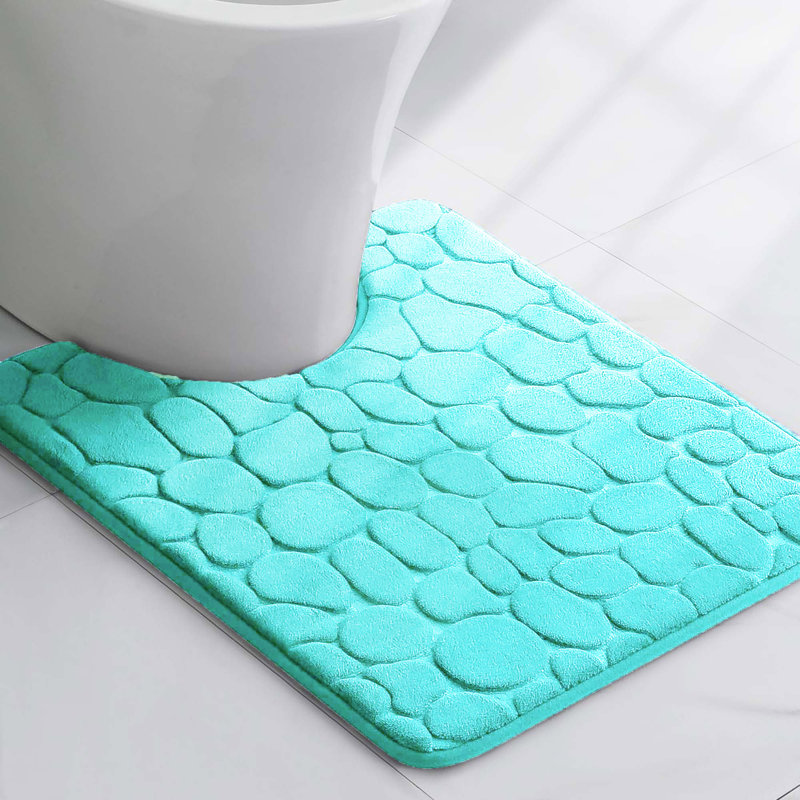 Mousse à mémoire de forme en microfibre Pebbles 3D 20 pi x 20 po, Bleu turquoise