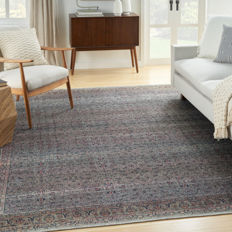 Tapis émeraude persan lavable à la machine, Rectangle 5 pi 3 po x 7 pi 3 po