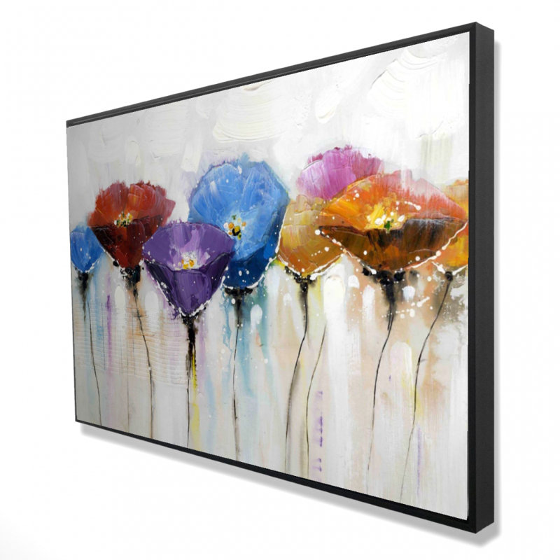 "Fleurs colorées" sur toile