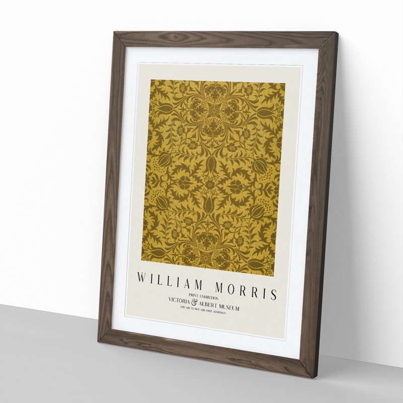 Vine Pattern Vol.1 by William Morris - Picture Frame Art Prints, Walnut, 48cm H x 36cm W x 2cm D