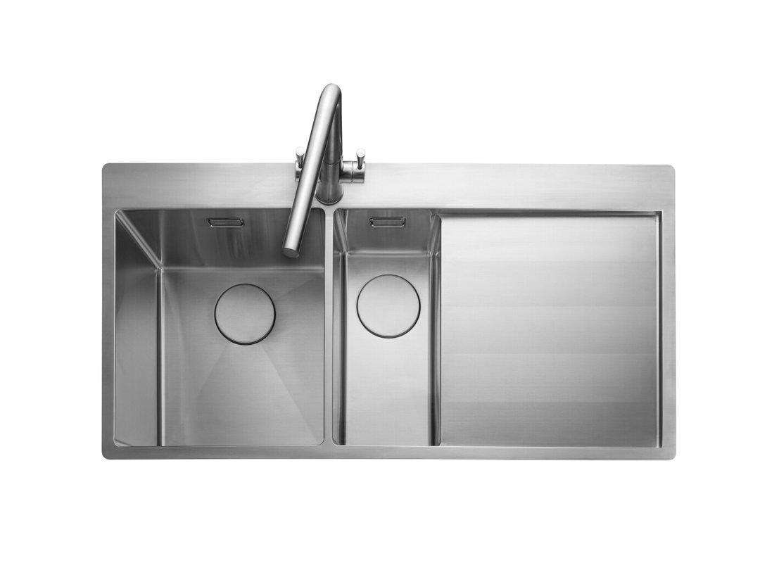 Rangemaster Sink & Taps 500mm W Stainless Steel Drop-In Kitchen Sink with 1 Faucet Hole