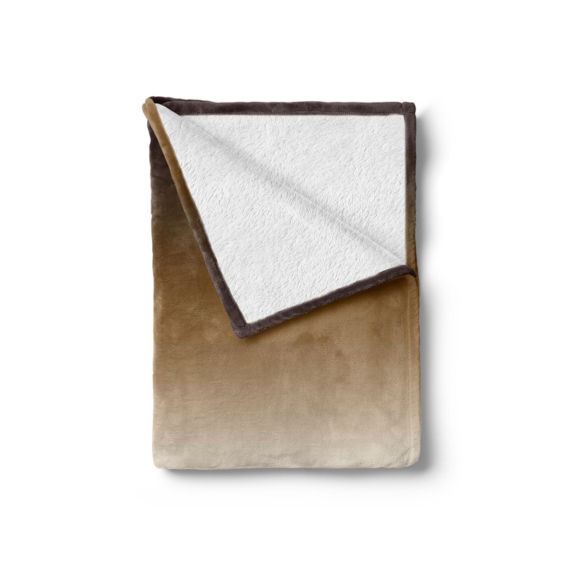 Hand Woven Throw Blanket, 50" W x 70" L, Brown/Khaki Ombre