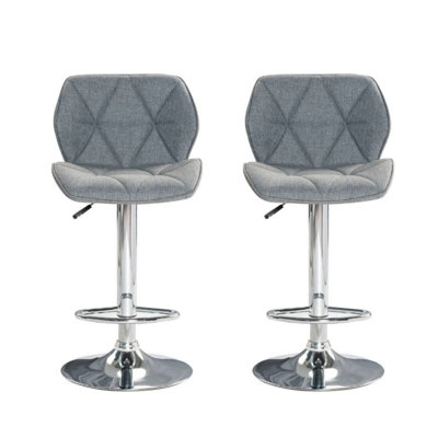 Borkovice Swivel Upholstered Adjustable Height Counter Stool with Metal Frame