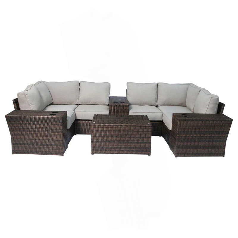 Ensemble de conversation pour 4 personnes avec coussins de patio pré-assemblés