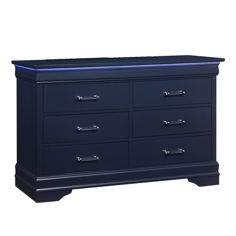 Lit double avec lit double bleu, lit avec éclairage à DEL sur la tête de lit, pieds tournés, décor moderne, bois d'hévéa et bois massif + éclairage, meubles