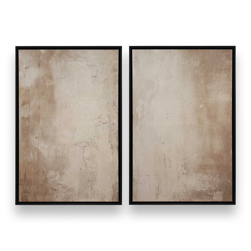 Fresco's Silent Tale, ensemble de 2 impressions sur toile dans un cadre, Reproduction avec cadre flottant, H 49 po x l 66 po