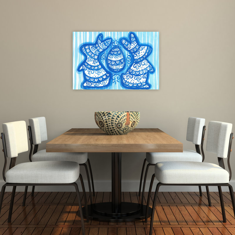 Motif de lapins de Pâques à motifs, 24" H x 36" W