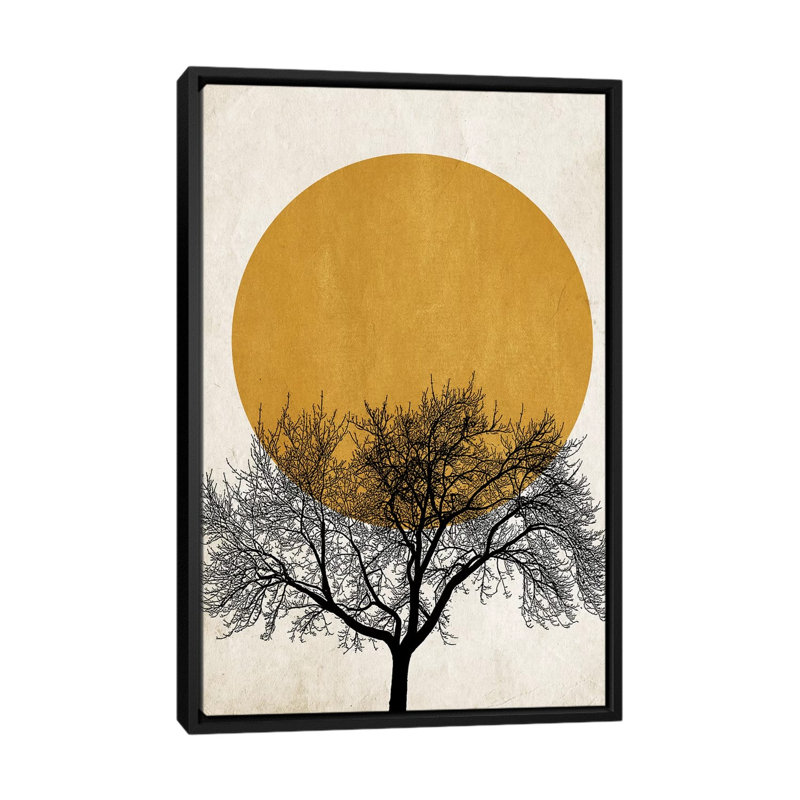"Winter Morning" par Kubistika-reproduction d’art, H 26 po x l 18 po x 1,5 po, Toile avec cadre noir, Pas de tapis