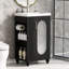 Meuble-lavabo de 20 po avec lavabo, meuble-lavabo avec tablette à deux niveaux, tablette réglable, bois massif et panneau de fibres à densité moyenne, noir-121294493