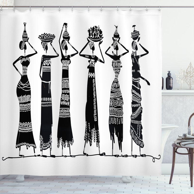 Shower Curtain with Hooks Included, 70"H x 69"W