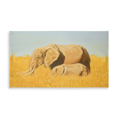 Elephant and Its Little One Tablecloth | Home Decor Indoor/Outdoor