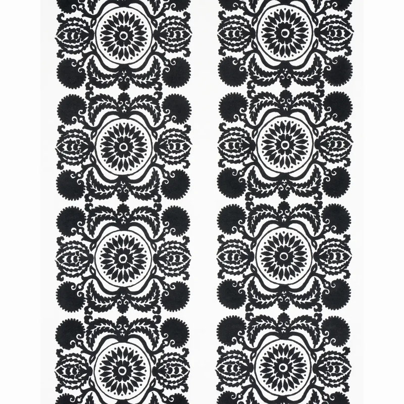 Castanet Embroidery Fabric, Black