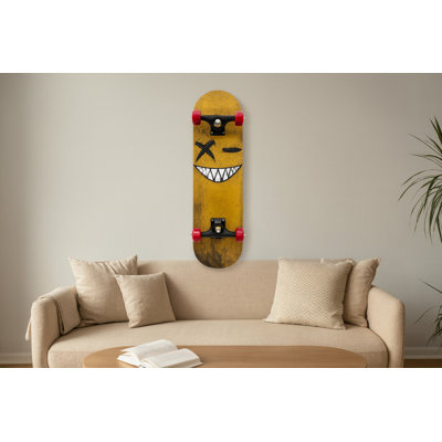 «Smile Wink Skateboard Decko-Board», art mural 8 po x 31 po