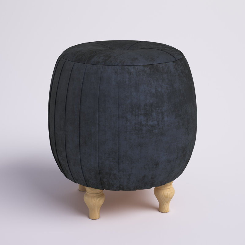 Lennon Velvet Ottoman, Black