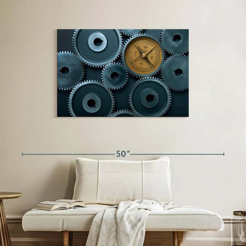 Cogs And Compass, 26" H x 39" W