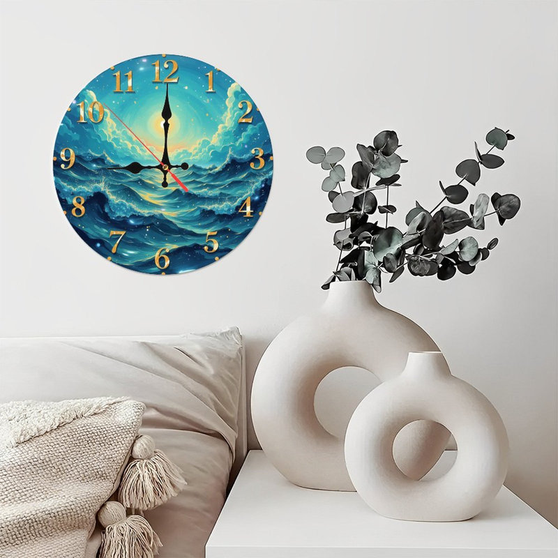 Horloge dorée Golden Sunrise