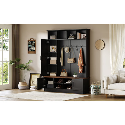 Versatile 3-In-1 Hall Tree With 6 Hooks