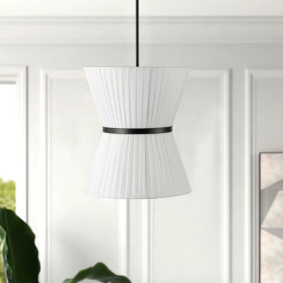 Luminaire de plafond plissé en tissu moderne et minimaliste moderne - Convient pour salle à manger, bureau, chambre à coucher - Compatible avec E12 (non inclus)