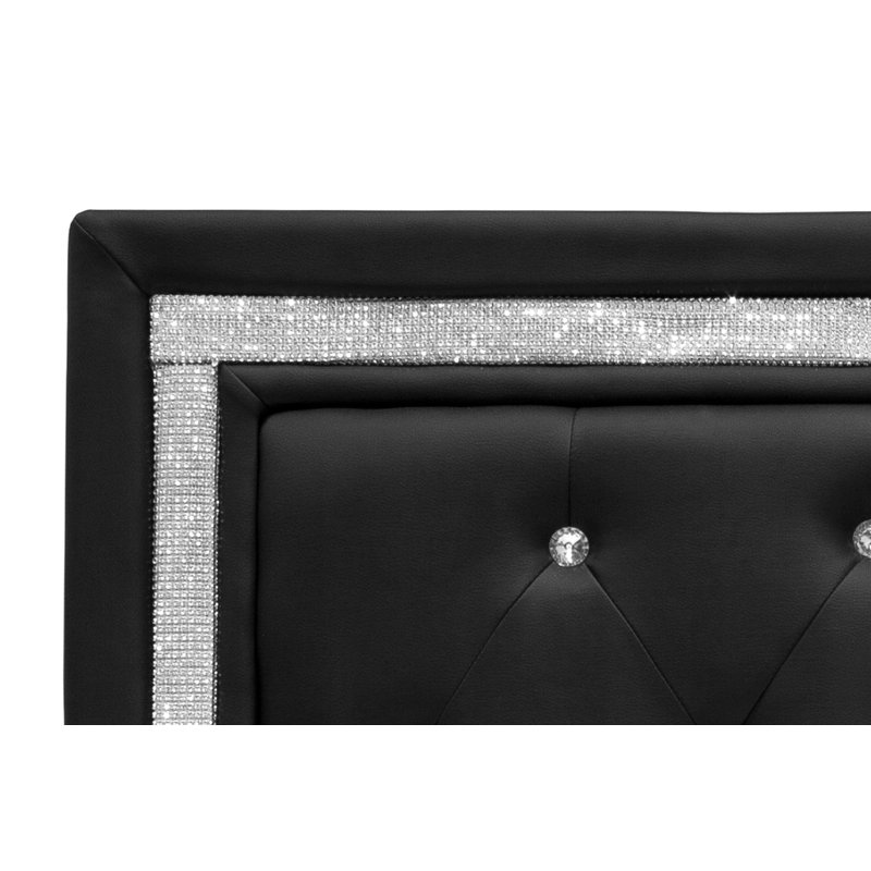 Tête de lit tapissier Depasquale, Noir, Double / Grand
