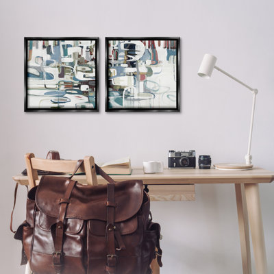 " Chaotic Intertwining Shapes " by Lisa Ridgers 2 - Pieces