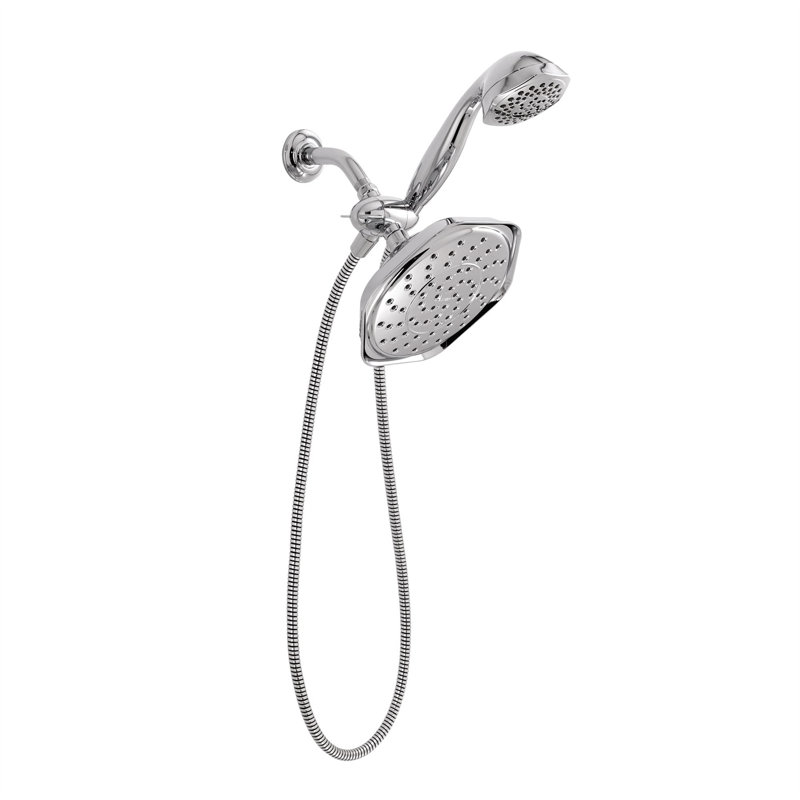 9-Inch Rainfall Shower Combo With 7-Spray Chrome Handheld – Single-Function Overhead + Multi-Spray Flexibility