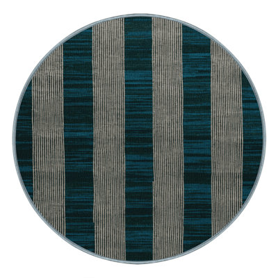 Machine Washable Checkered Blue Area Rug
