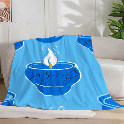 1Pc Vintage Golden Pearl Floral Flannel Blanket Soft Ornate, Luxurious, Symmetrical For Sofa/Bed/Travel 30*40