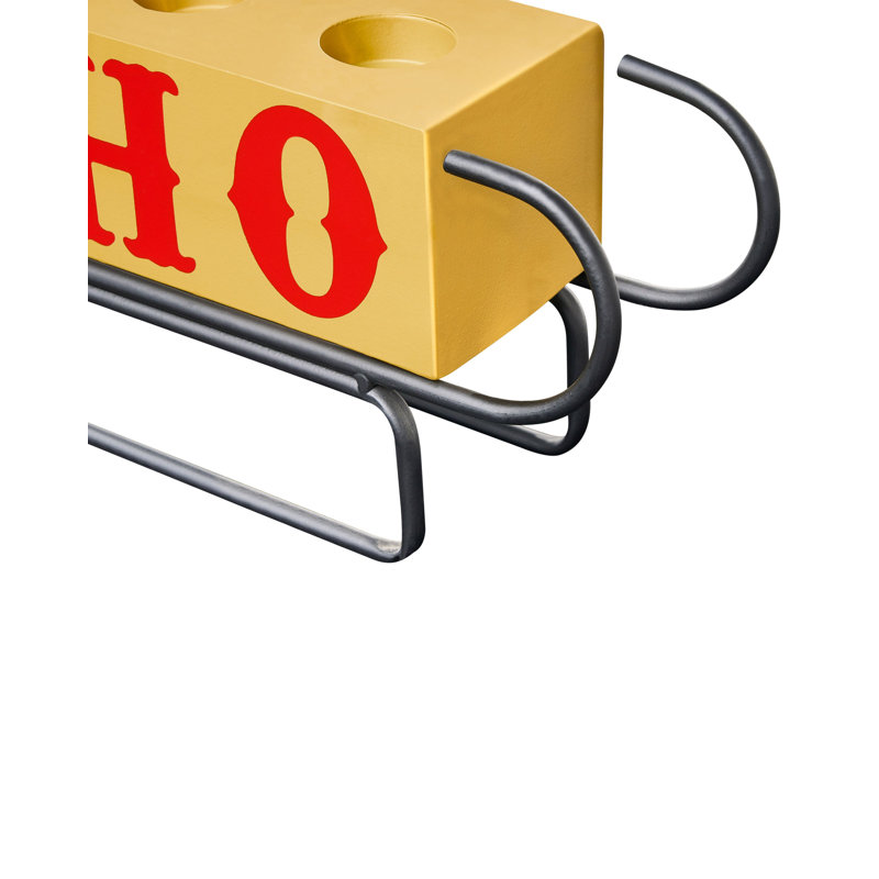 Iron Tabletop Tealight Holder, Yellow/Red