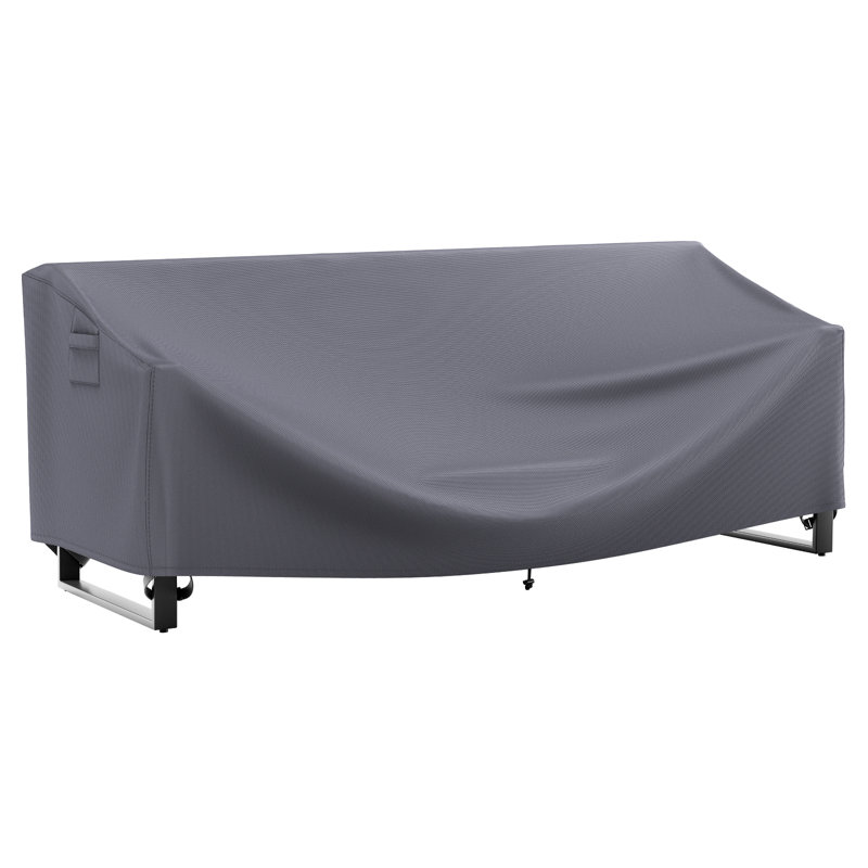 Carolina All-Weather Water Resistant Patio Sofa Cover With Breathable Fabric, 4 Adjustable Elastic Hem, 2 Click-Close Straps & Padded Handles – Windproof, UV Protected
