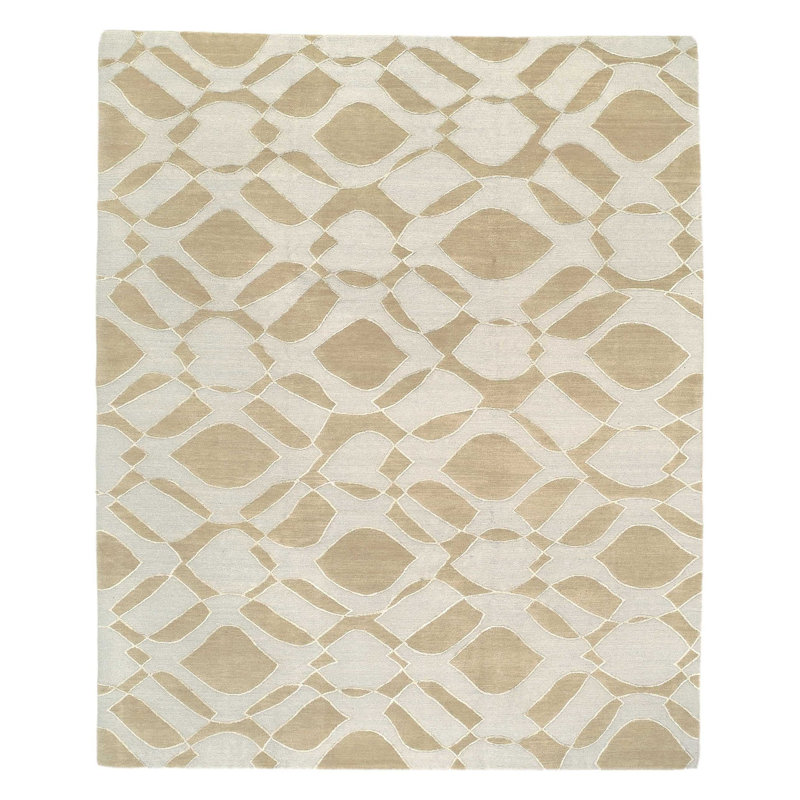Mod Geometric Area Rug in Beige/Gray/Neutral, Rectangle 6' x 9'
