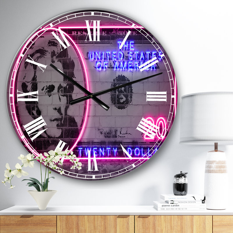 20 dollars - Horloge murale moderne surdimensionnée, Surdimensionné