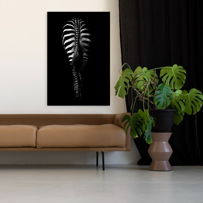 Art contemporain, art zébré minimaliste abstrait, H 48 po x l 32 po