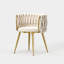 Chaise de salle à manger en velours blanc cassé Sweave avec revêtement, 1 pièce