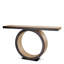 Console Table Odis Mocha Oak Veneer Bronze Finish - Stand-1606683717