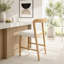 Ensemble de 2 tabourets de comptoir ergonomiques modernes avec structure en bois d'hévéa-1656392391