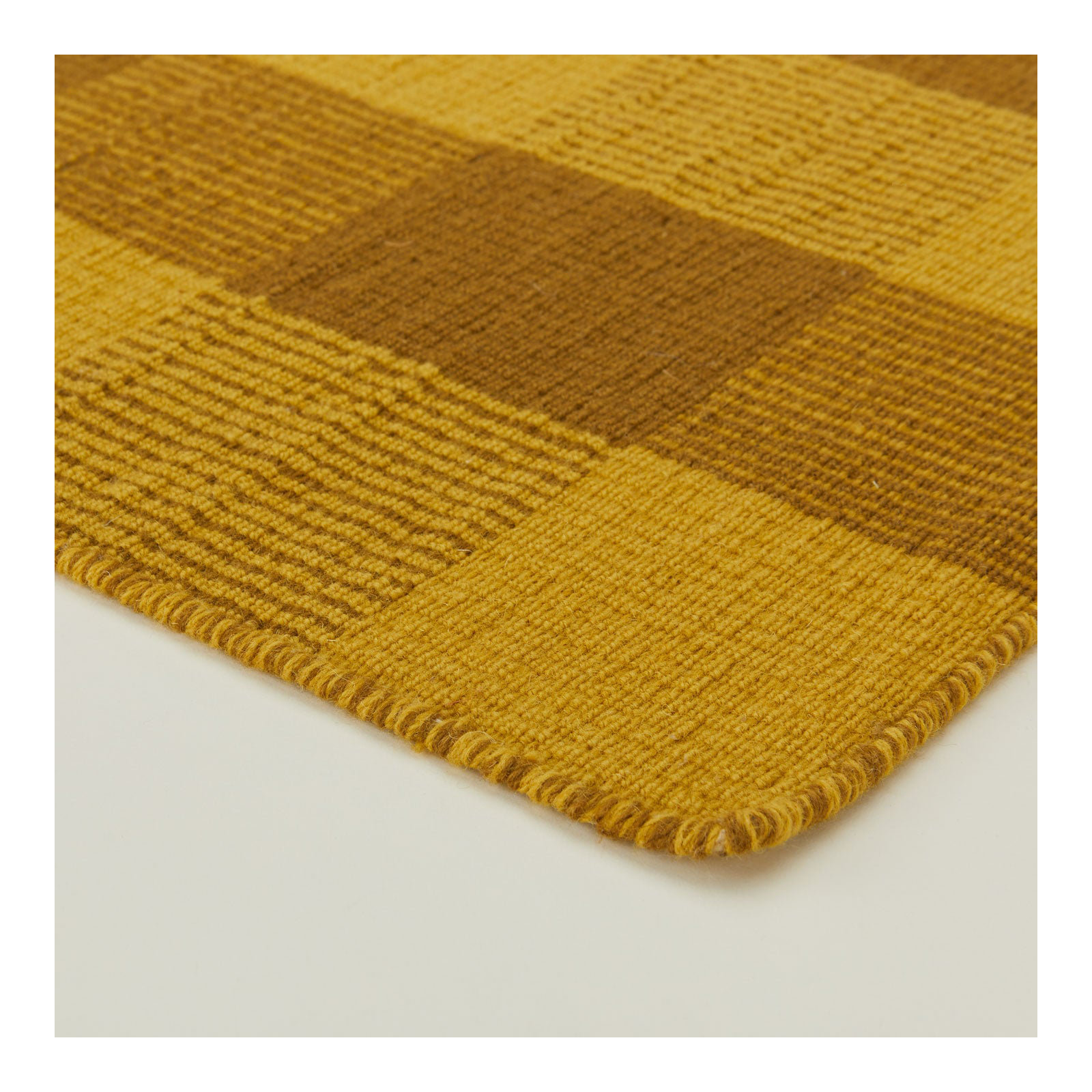 Simple Wool Rug, Rectangle 3' x 5', Mustard/Bronze