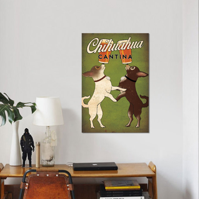 «Chihuahua Cantina», impression sur toile tendue, H 12 po x l 8 po x P 0,75 po, Toile tendue, Pas de tapis
