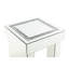 Table de bout en faux faux diamants, plateau de table épais de 4 po, dimension des pieds de 3 po x 14 po et h en verre, capacité de charge de 40 lb, profondeur de 16,31 po, largeur, hauteur de 24,36 po avec pieds en argent
