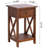Brookstonval Square Solid Hardwood X-Side End Table Side Table with Drawer and Storage Shelf, Coffee-839965721
