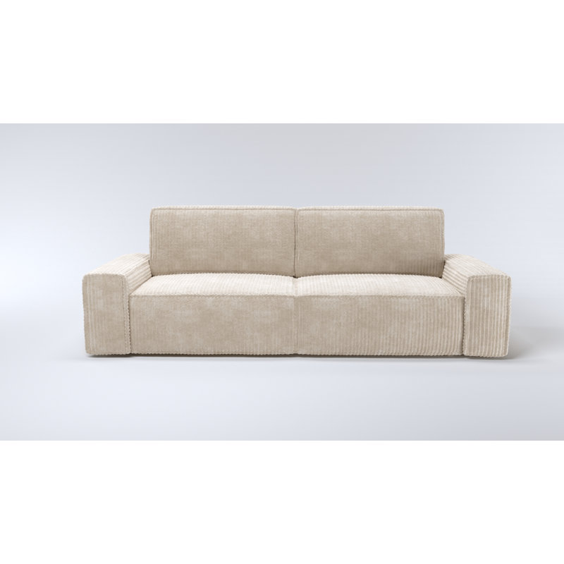 Candee 3 Seater Corduroy Sleeper, Beige