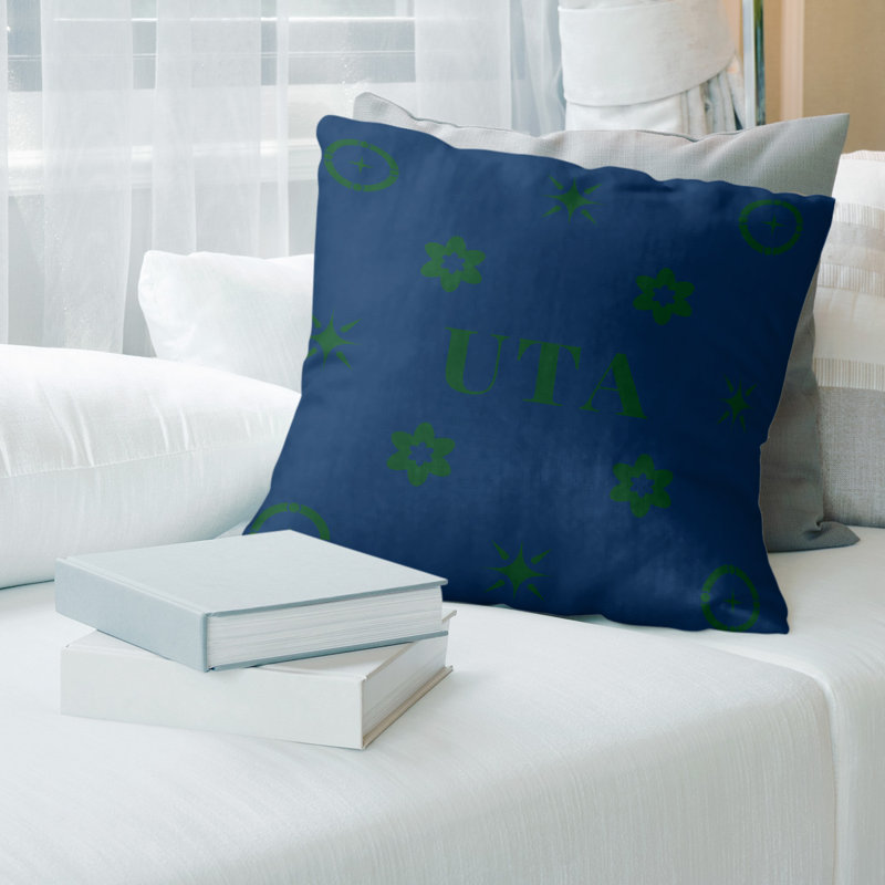 Coussin en coton Utah, 18 pouces x 18 pouces, Utah vert bleu marine bleu vert