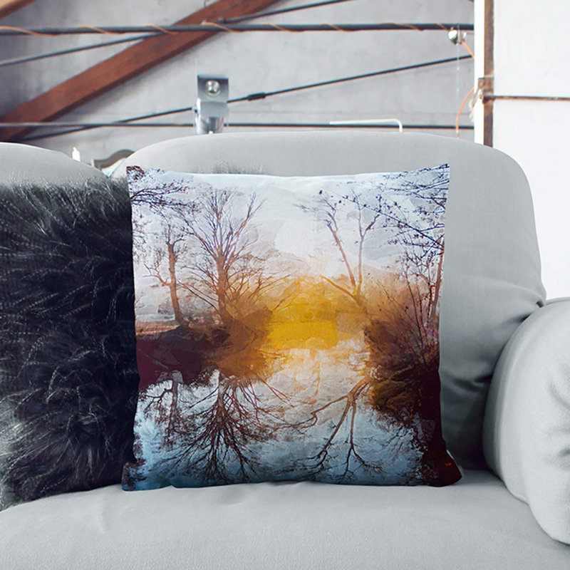 Trees Cushion with Filling, 40cm H x 40cm W x 15cm D