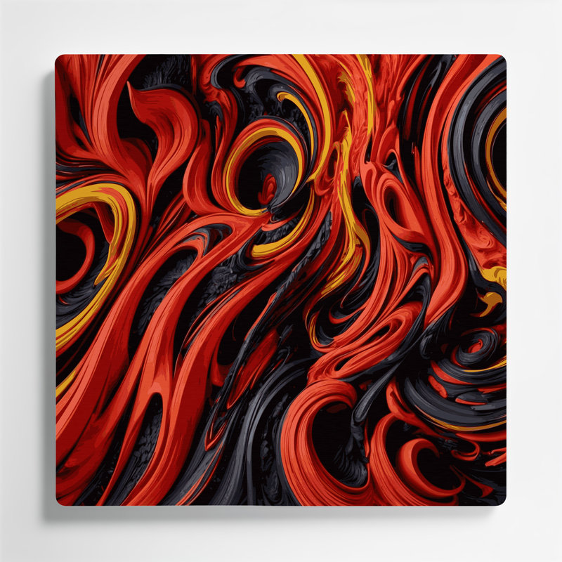 «Biomorphic Abstraction 84», art mural en métal noir, H 16 po x l 16 po