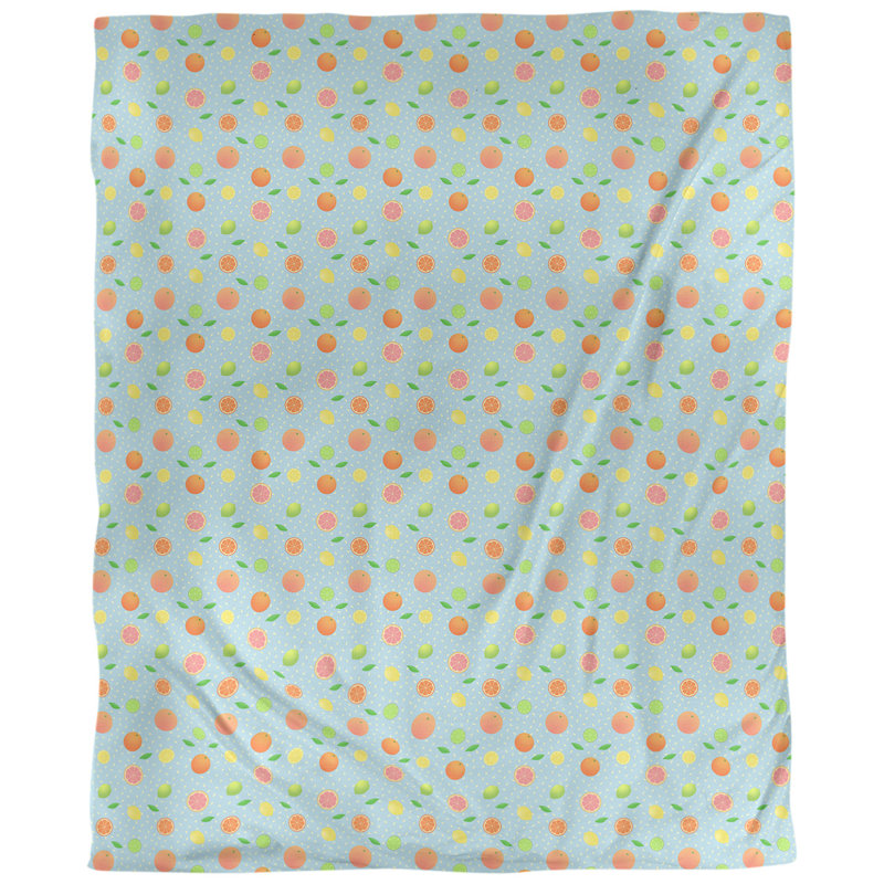 Housse de couette simple Katelyn Elizabeth, Housse de couette pour lit simple, Microfibre, Bleu poudre / orange / jaune