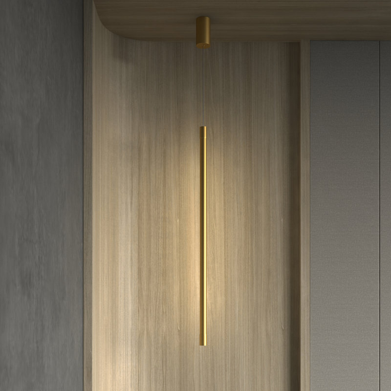 Luminaire suspendu Nordic Modern, H 36 po x l 1,2 po x P 1 po, Doré