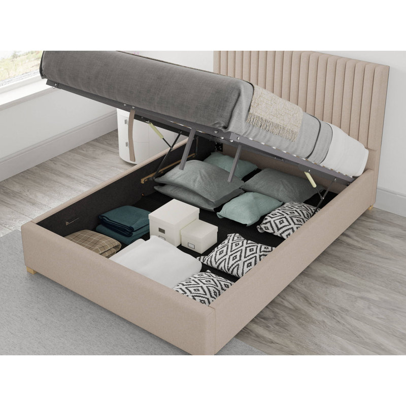 Chevy Upholstered Ottoman Storage Bed, Super King (6'), Natural
