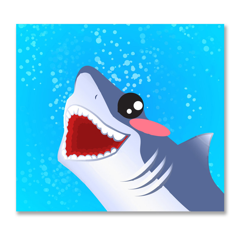 «Baby Shark», impression d'art graphique sans cadre, H 24 po x l 24 po x P 1,5 po, Acrylique