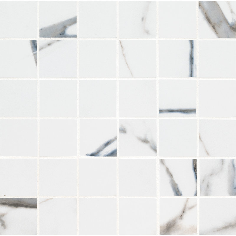 Velluto Grid 12 in. x 12 in. Matte Porcelain Mosaic Floor and Wall Tile, Baltic